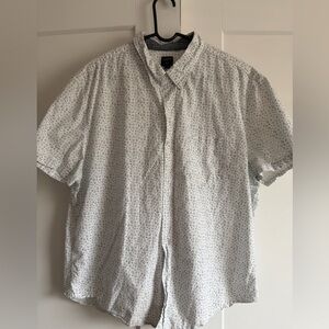 J. Crew White and Gray Floral Casual Shirt